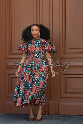 Olori Green And Red Dress Dresses