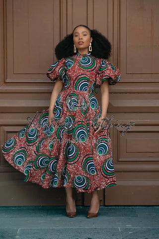 Olori Green And Red Dress Dresses