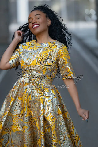 OLUCHI YELLOW GOLD DRESS Dresses