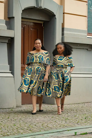 Oyin Blue And Gold Dress Dresses