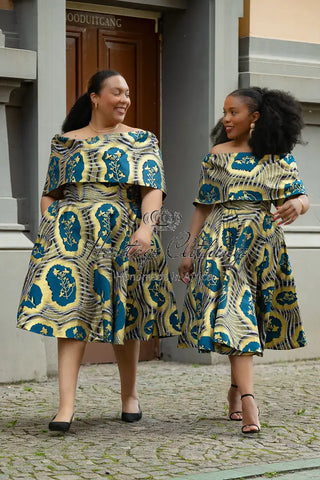 Oyin Blue And Gold Dress Dresses