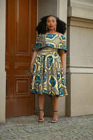 Oyin Blue And Gold Dress Dresses