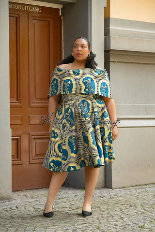 Oyin Blue And Gold Dress Dresses