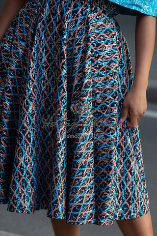 Oyin Blue And Silver Midi Dress