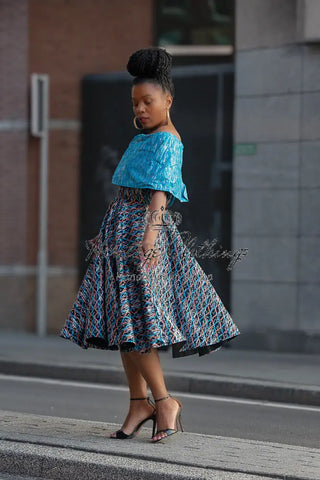 Oyin Blue And Silver Midi Dress