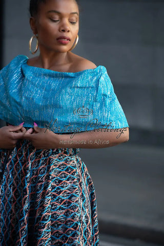 Oyin Blue And Silver Midi Dress