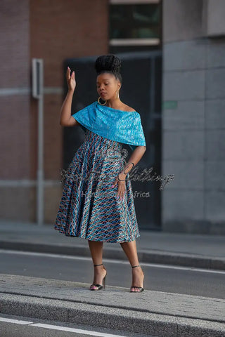 Oyin Blue And Silver Midi Dress