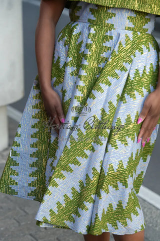 Oyin Green And Gold Midi Dress