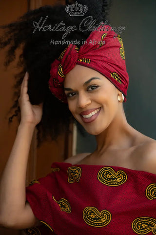 Oyin Red And Yellow Headwrap Accessories