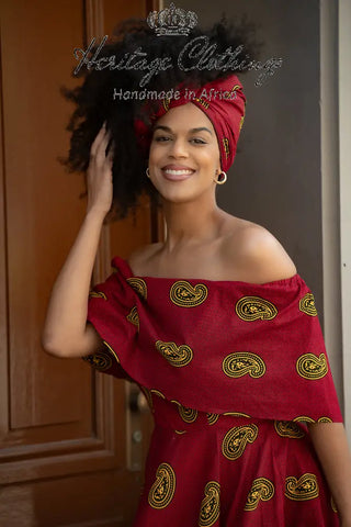 Oyin Red And Yellow Headwrap Accessories