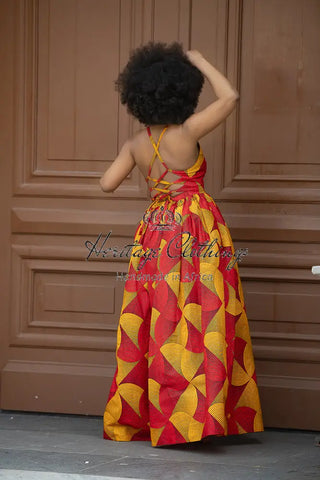 Palesa Orange And Red Dress Dresses