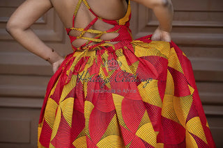 Palesa Orange And Red Dress Dresses