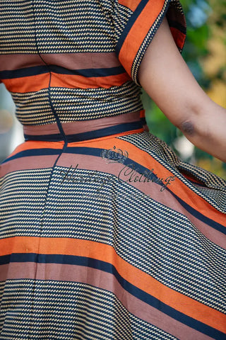 Peju Orange And Black Dress