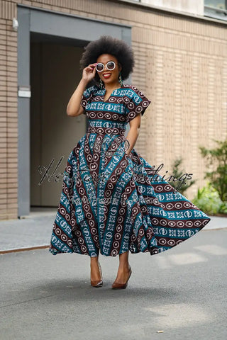 Peju Tribal Blue Dress Dresses