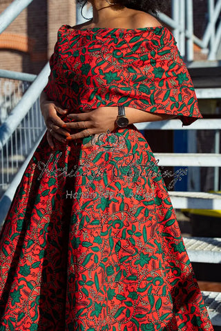 Pre Order Oyin Midi African Print Cape Dress Dresses