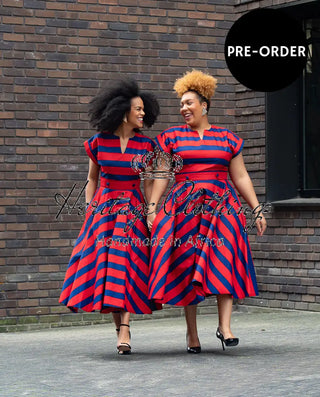 PRE-ORDER PEJU RED AND BLUE DRESS