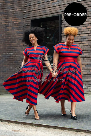 PRE-ORDER PEJU RED AND BLUE DRESS