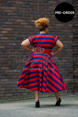 PRE-ORDER PEJU RED AND BLUE DRESS