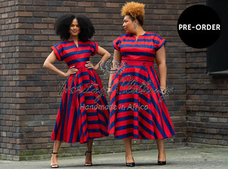 PRE-ORDER PEJU RED AND BLUE DRESS