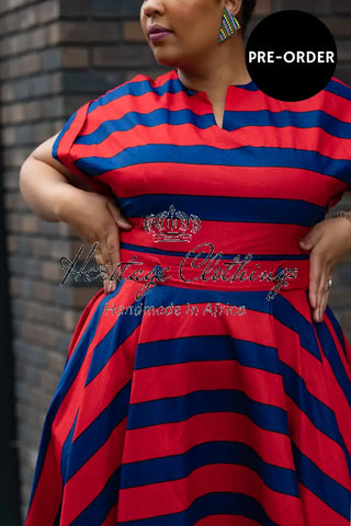 PRE-ORDER PEJU RED AND BLUE DRESS