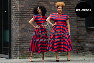 PRE-ORDER PEJU RED AND BLUE DRESS