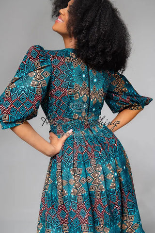 Sade Midaxi Blue Dress Clothing