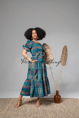 Sade Midaxi Blue Dress Clothing