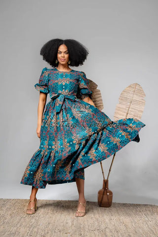 Sade Midaxi Blue Dress Clothing