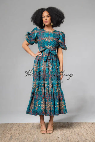 Sade Midaxi Blue Dress Clothing