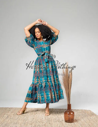 Sade Midaxi Blue Dress Clothing