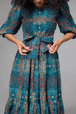 Sade Midaxi Blue Dress Clothing