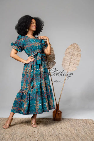 Sade Midaxi Blue Dress Clothing