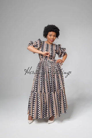 Sade Midaxi Brown Dress Clothing