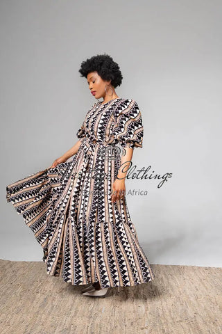 Sade Midaxi Brown Dress Clothing