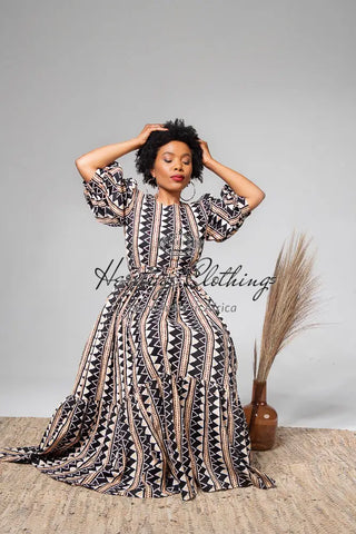 Sade Midaxi Brown Dress Clothing