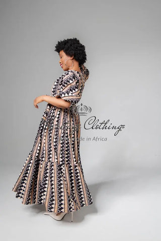 Sade Midaxi Brown Dress Clothing