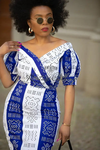 Taye Blue And White Dress Dresses