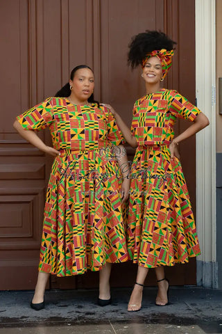 Teju Kente Skirt Set Clothing