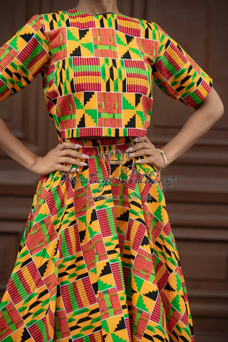 Teju Kente Skirt Set Clothing