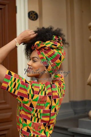 Teju Kente Skirt Set Clothing