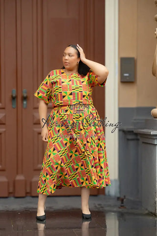 Teju Kente Skirt Set Clothing