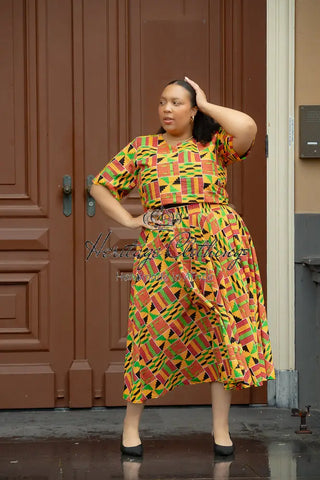 Teju Kente Skirt Set Clothing