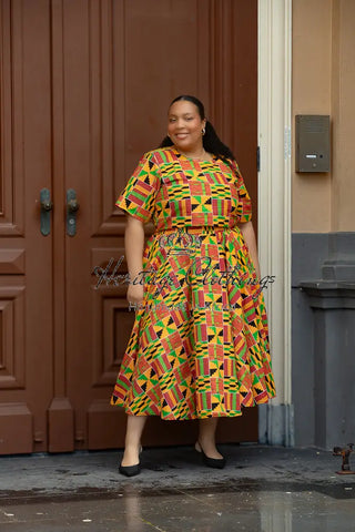 Teju Kente Skirt Set Clothing