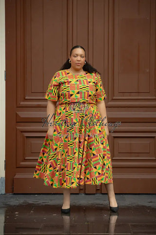 Teju Kente Skirt Set Clothing