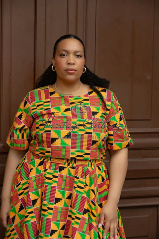 Teju Kente Skirt Set Clothing