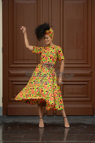 Teju Kente Skirt Set Clothing