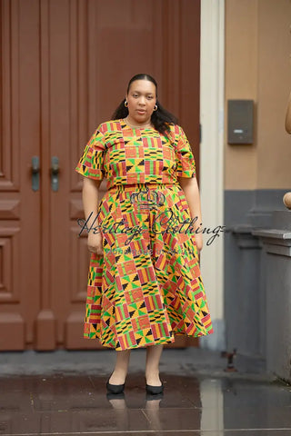 Teju Kente Skirt Set Clothing