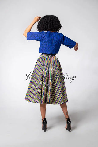 Teju Royal Blue Skirt Set Clothing