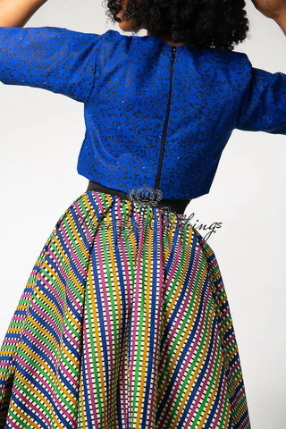 Teju Royal Blue Skirt Set Clothing