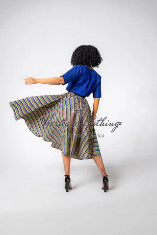 Teju Royal Blue Skirt Set Clothing